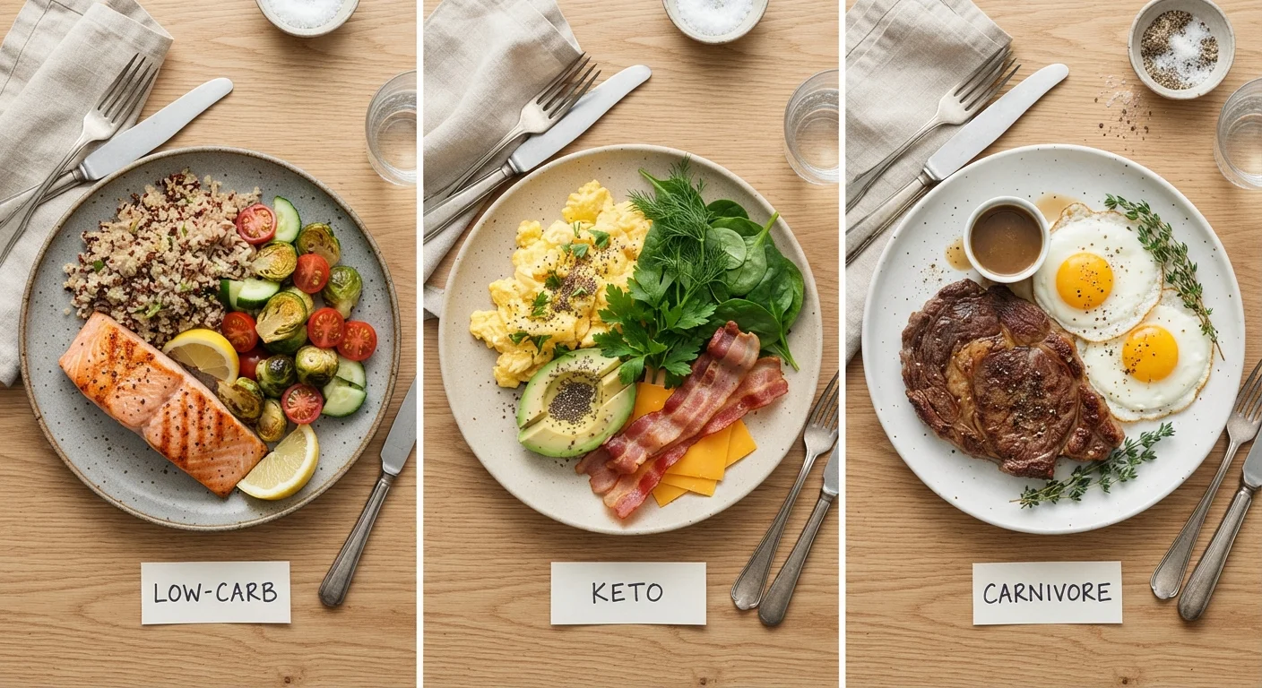 Low-Carb, Keto, and Carnivore: Where They Agree and Where They Diverge
